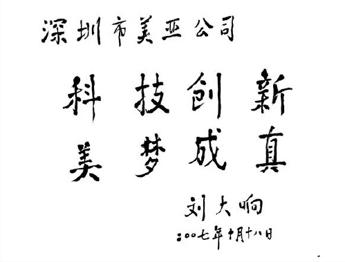 National People's Congress Standing Committee aviation experts Liu Daxiang for 星空电子 inscription